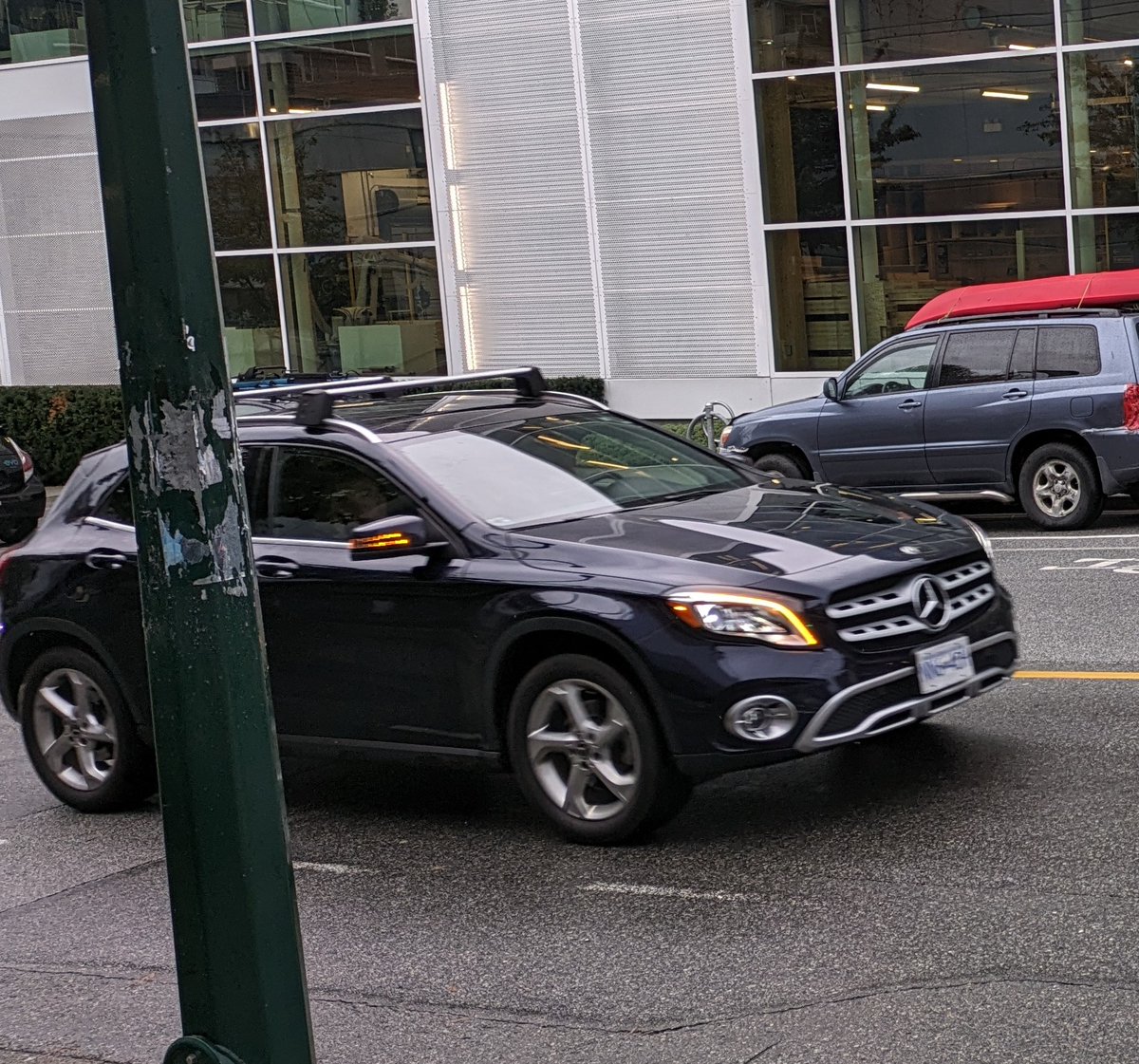 Mihai_Cirstea_'s tweet photo. And stop telling pedestrians to make eye contact with drivers. Have these people ever been outside a car? This is what a car looks like to someone waiting at a crossing. https://t.co/pvbZeTqgmZ