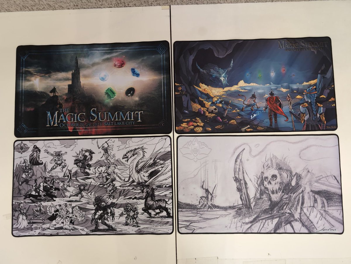 themagicsummit's tweet photo. We finally got all our swag in and we are super excited as it turned out great!
Check out the VIP swag kit (only comes with one hoodie per person in your faction color) for the #mtgsummit
Also, all four of our playmats!
GA Main Event
VIP Commander https://t.co/b4UNy0X7uN