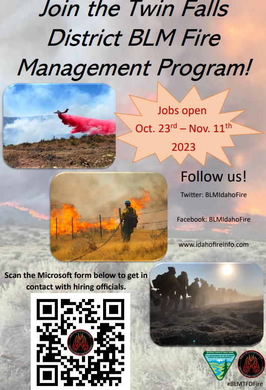 BLMIdahoFire's tweet image. Interested in getting involved with #BLMTFDFire next summer? Now is the time to be working on your resume. Stay tuned for job announcement posts. 🔥
#together4idaho ##NotYourOrdinaryJob #fireyear2024