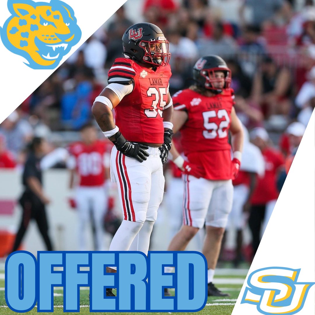 OFFER UPDATE: Former 3⭐️ Lamar and Navarro CC transfer 6’5 260lb DL Braylon Charles from New Orleans, LA has received an offer from Southern University! @breylonc_ 

#GoJags #SpotTheBall #SouthernIsTheStandard #RecruitTheBoot