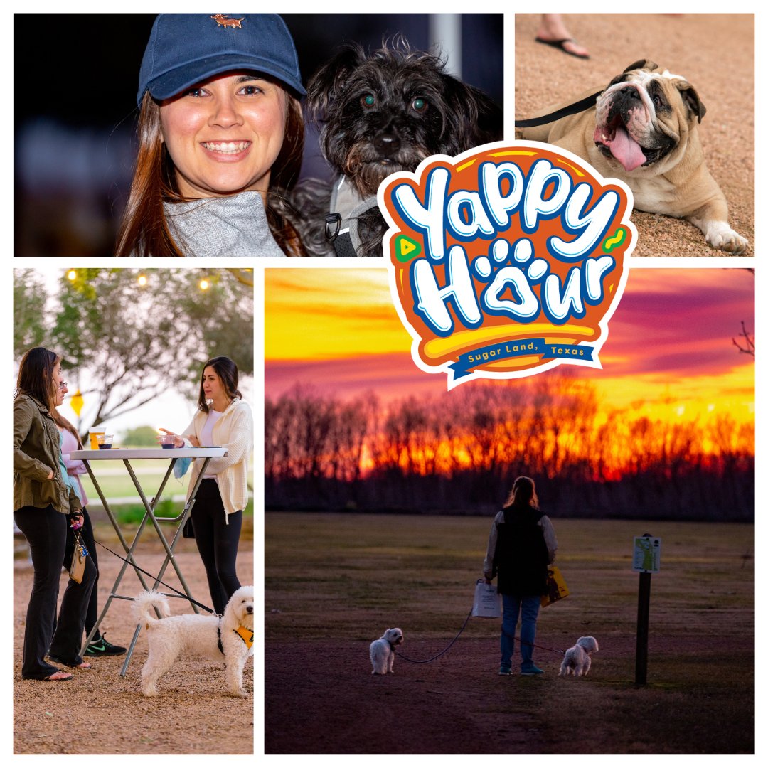 🐕Join Us for Yappy Hour at the pavilion near Pawm Springs Dog Park! Free Microchipping! Food Trucks! Beer! Vendors!
Thursday, October 19th from 5:30 PM - 8:30 PM
Sugar Land Memorial Park pavilion near Pawm Springs Dog Park, 15300 University Blvd., Sugar Land, TX