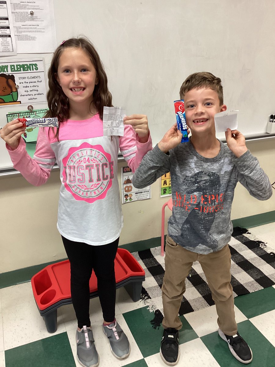 My math problem was a trick (I forgot to carry the one) and these two ended up with a treat! 🎃 👻
