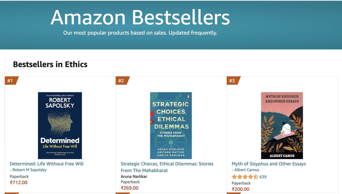 Our new book #2 on #AmazonBestsellers in 'Ethics' category! 
Big thank-you to all friends, supporters, book-lovers everywhere🙏🏽
#Mahabharat #foreignpolicy #ethics #Realpolitik  #values #interests #statecraft #globalgovernance #animalrights 
Available for #preorder, read about