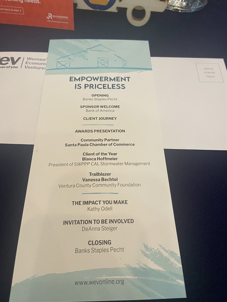 Had the pleasure of attending the Women's Economic Ventures (WEV) Empowerment is Priceless event honoring Santa Paula Chambers, women business leaders and Trailblazer of the year, <a href="/VCCFoundation/">Ventura County Community Foundation (VCCF)</a> Vanessa Bechtel. Congratulations to all &amp; thank you for the mighty force you are!!