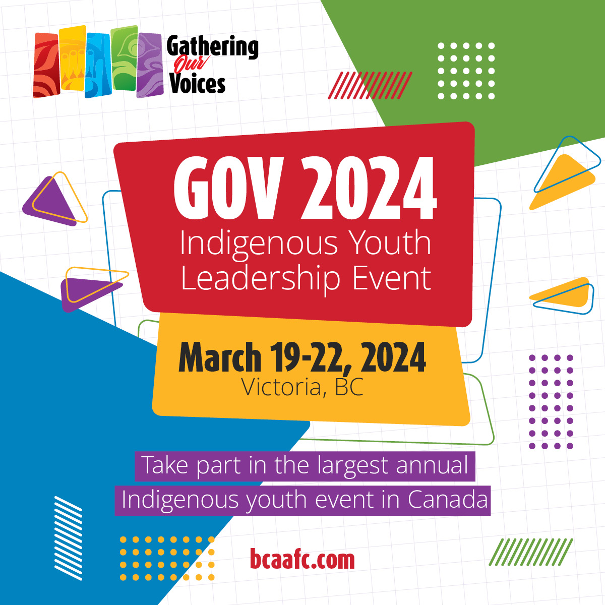 📢 Save the Date! Gathering Our Voices (GOV) is coming to Victoria, BC from March 19-22, 2024! 🎉 Sign up for our newsletter and follow @GOV_Event so you don't miss an update! gatheringourvoices.ca