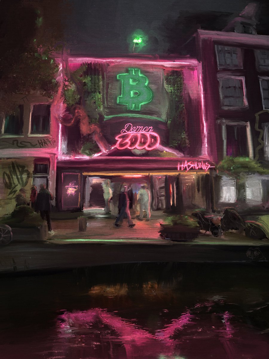 AMSTERDAM was a TRIP🔥🍺🚬☕️.

After a week of conferences, drinks &amp; fun substances — I took a couple days to collect my thoughts and I did a quick painting to help convey my feelings.

To the people that met me and shared their time, I am grateful. 

Ordinals ⬆️   Bitcoin 🆙