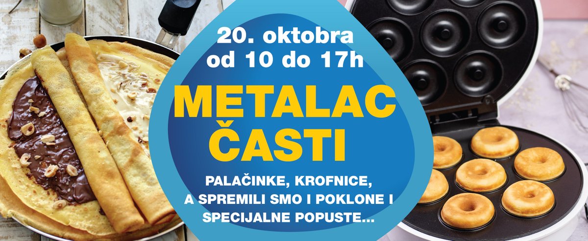 PortalKrug's tweet photo. Uz velike popuste na posuđe, belu tehniku, televizore, bojlere, sudopere i male kućne aparate, „Metalac Market“ spremaće za Kraljevčane ukusne palačinke i američke krofnice... Opširnije na
https://t.co/IHjXRUaNXi
#akcija #Metalac #digitalnkartica #Kraljevo #MetalacMarketKraljevo https://t.co/1jLXfV47Jh