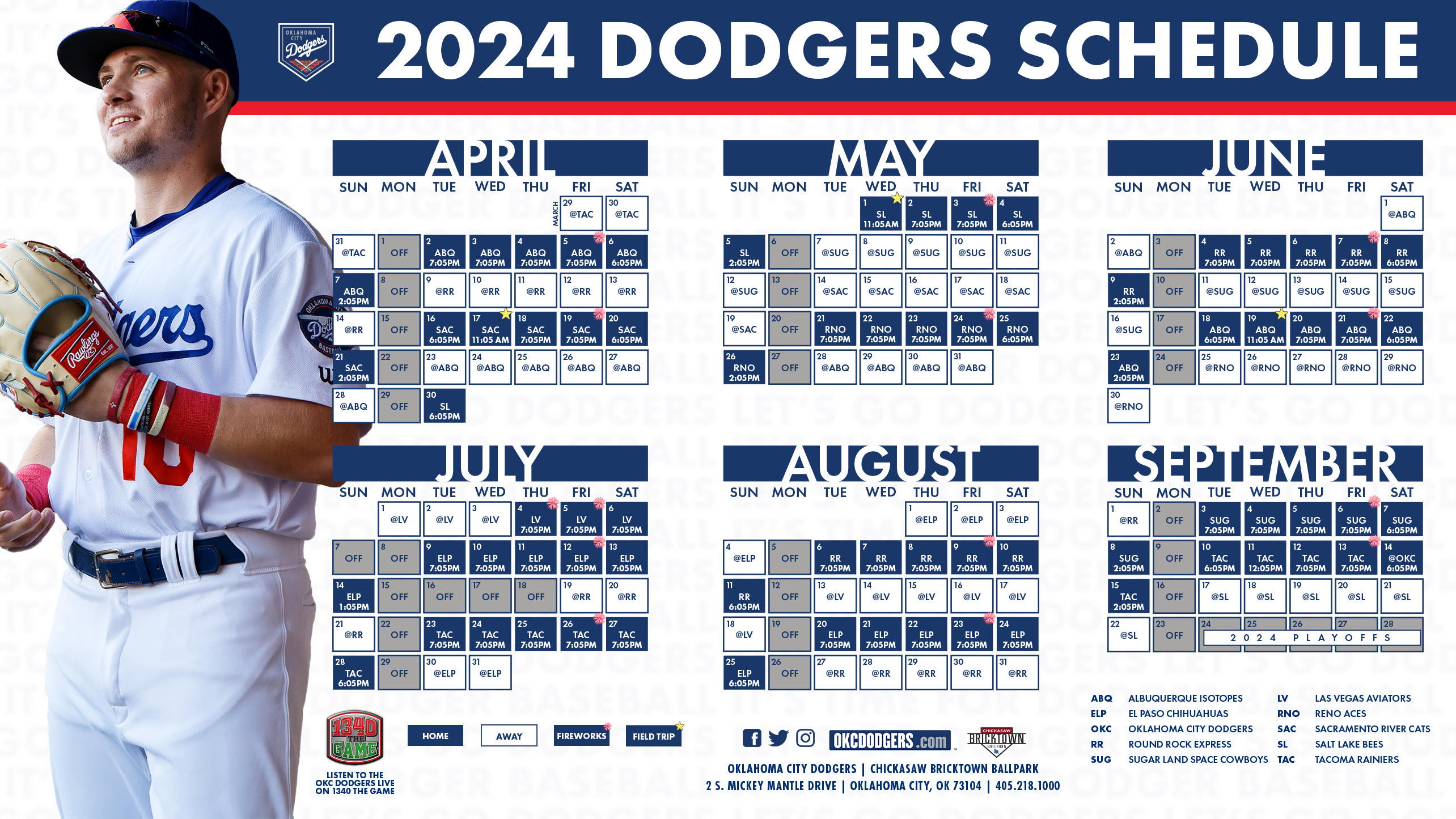 Okc Dodgers 2024 Schedule - Abby Linnea