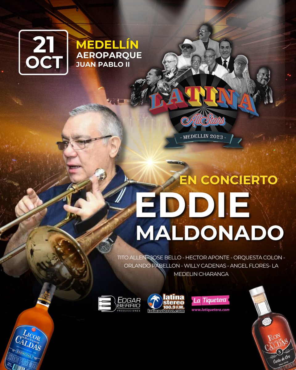 salsaconestilo's tweet photo. #Medellín 📢 #LatinaAllstars con #TitoAllen, #WillyCadenas, #JoséBello, #ÁngelFlores, #HéctorAponte, #OrlandoPabellón, #EddieMaldonado, #OrquestaColón y #MedellínCharanga 💳 https://t.co/n2CmJZfxIT Organizan #LeyendasVivasdelaSalsa y #LatinaStereo Invita https://t.co/wGEJFBPd8e https://t.co/rC144rKaRD