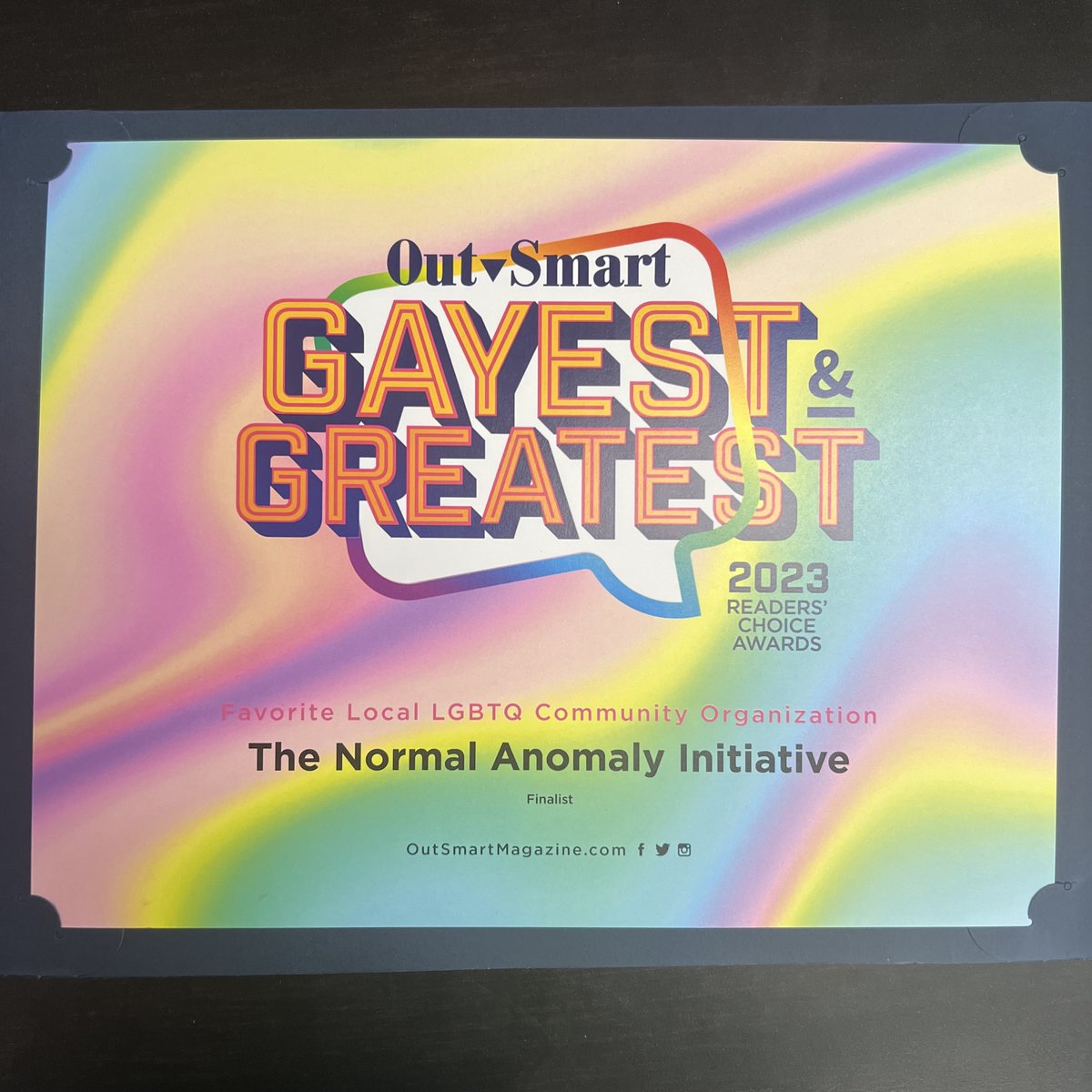 _NormalAnomaly's tweet image. Thank you to @outsmarthouston for recognizing us!
Amazing event last night, and congratulations to all of the winners!
#OutsmartMagazine
#outsmartgayestandgreatest