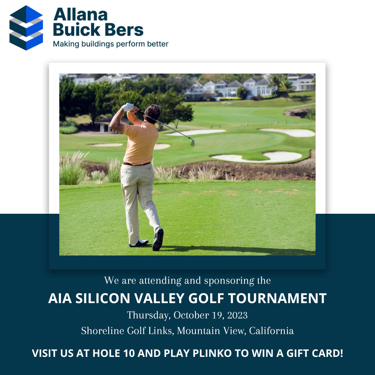 ABB is excited to announce our participation in the AIA Silicon Valley Golf Tournament at Shoreline Golf Links in Mountain View today! We invite you to join us for delicious snacks and an unbeatable opportunity to win amazing prizes. Don't miss out on this fantastic event!
