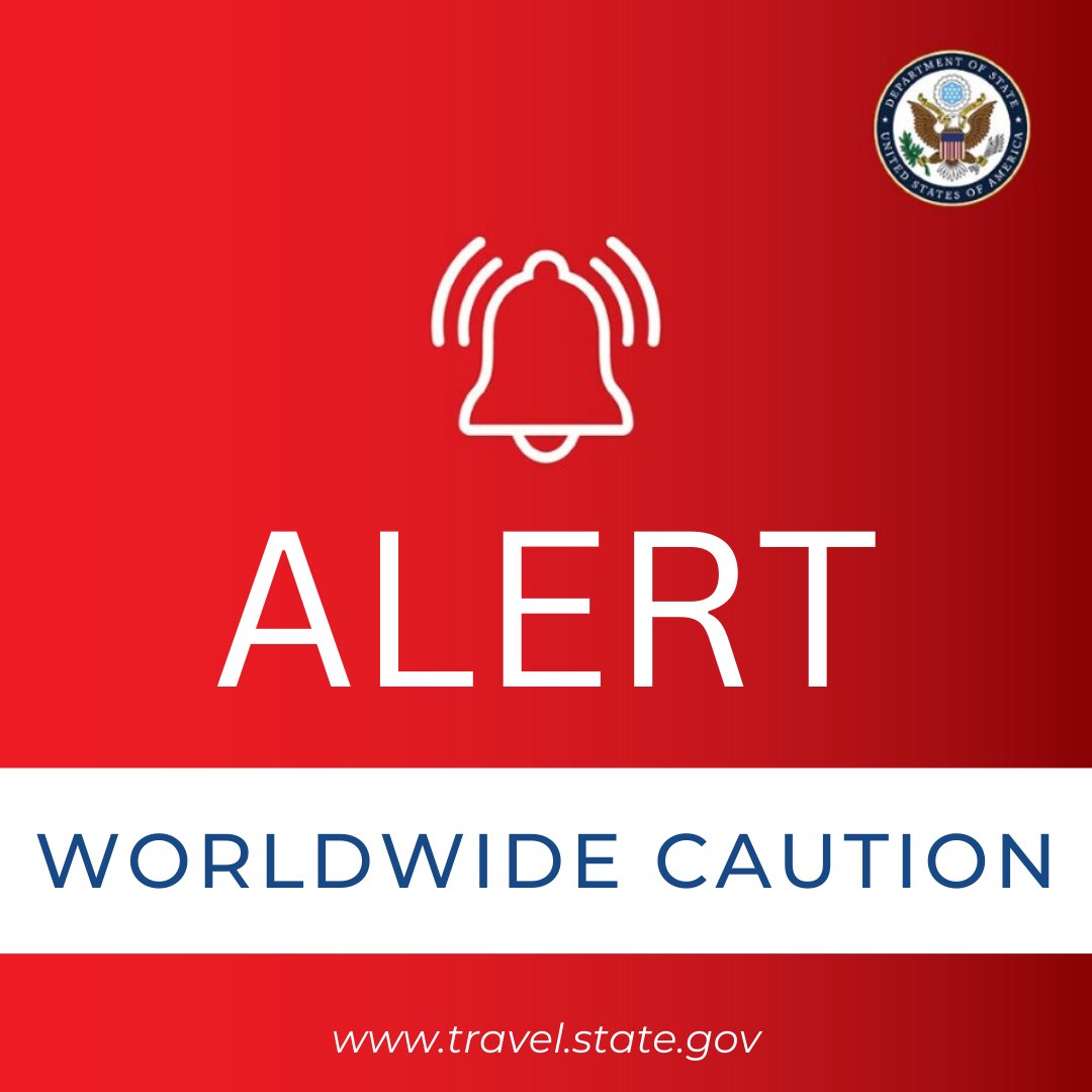 Worldwide Caution: Due to increased tensions in various locations around the world, the potential for terrorist attacks, demonstrations or violent actions against U.S. citizens and interests, the Department of State @StateDept advises U.S. citizens overseas to exercise increased…