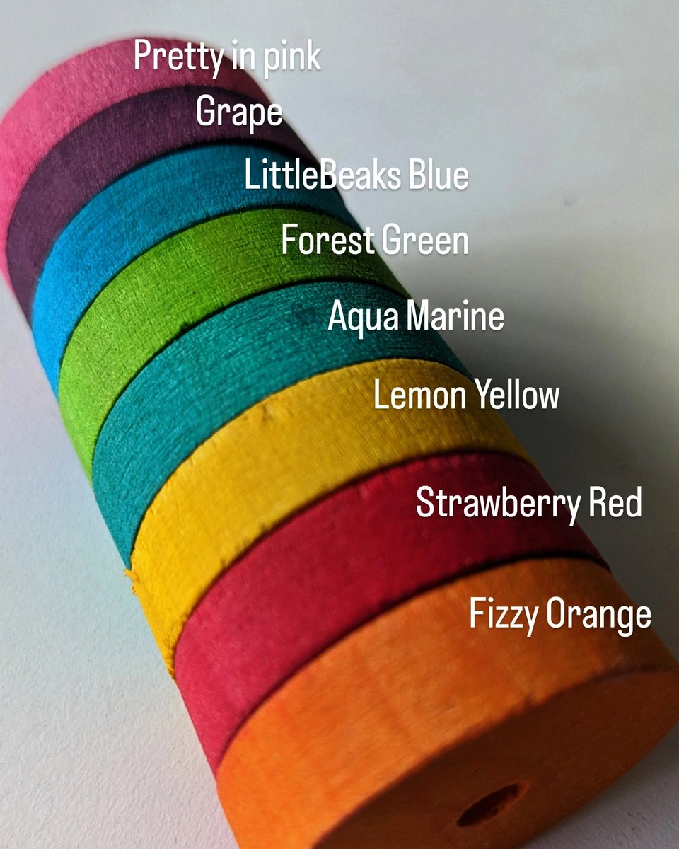 Little_Beaks's tweet photo. We use vegan friendly food colouring for all our toys parts. 
#enrichmentforparrots
#enchrichmentforbirds
#parrottoy
#foragingtoys #foragingtoysforbirds 
#birdtoy #birdtoystore https://t.co/9Xj2enEFPD