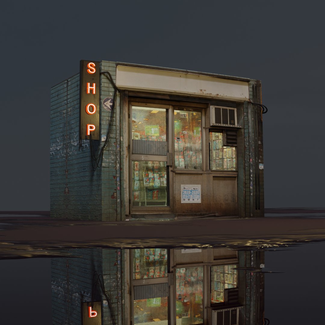 Darkcode01cs's tweet photo. I try to modeling a realistic shop
Also give it free to all my support friends 
Here  workflow and free file 
https://t.co/nZ2ddqkmP0

#tutorial #blender #3dart #3DCG  #modeling #free #assit https://t.co/IwvEEgsoLz