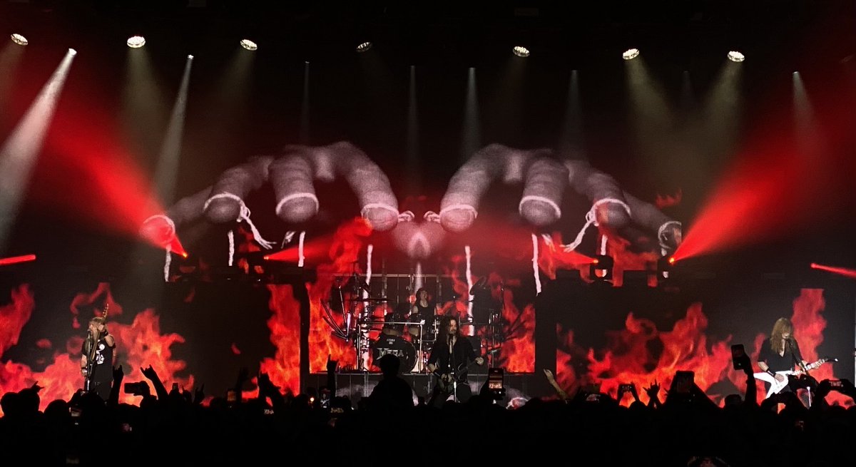 Megadeth's tweet photo. We had a killer time this summer and fall on our European and North American runs of the #CrushTheWorldTour. We’re already itching to get back on the road and see all of you. Where do you want us to play next? https://t.co/t1dzwS6Gky