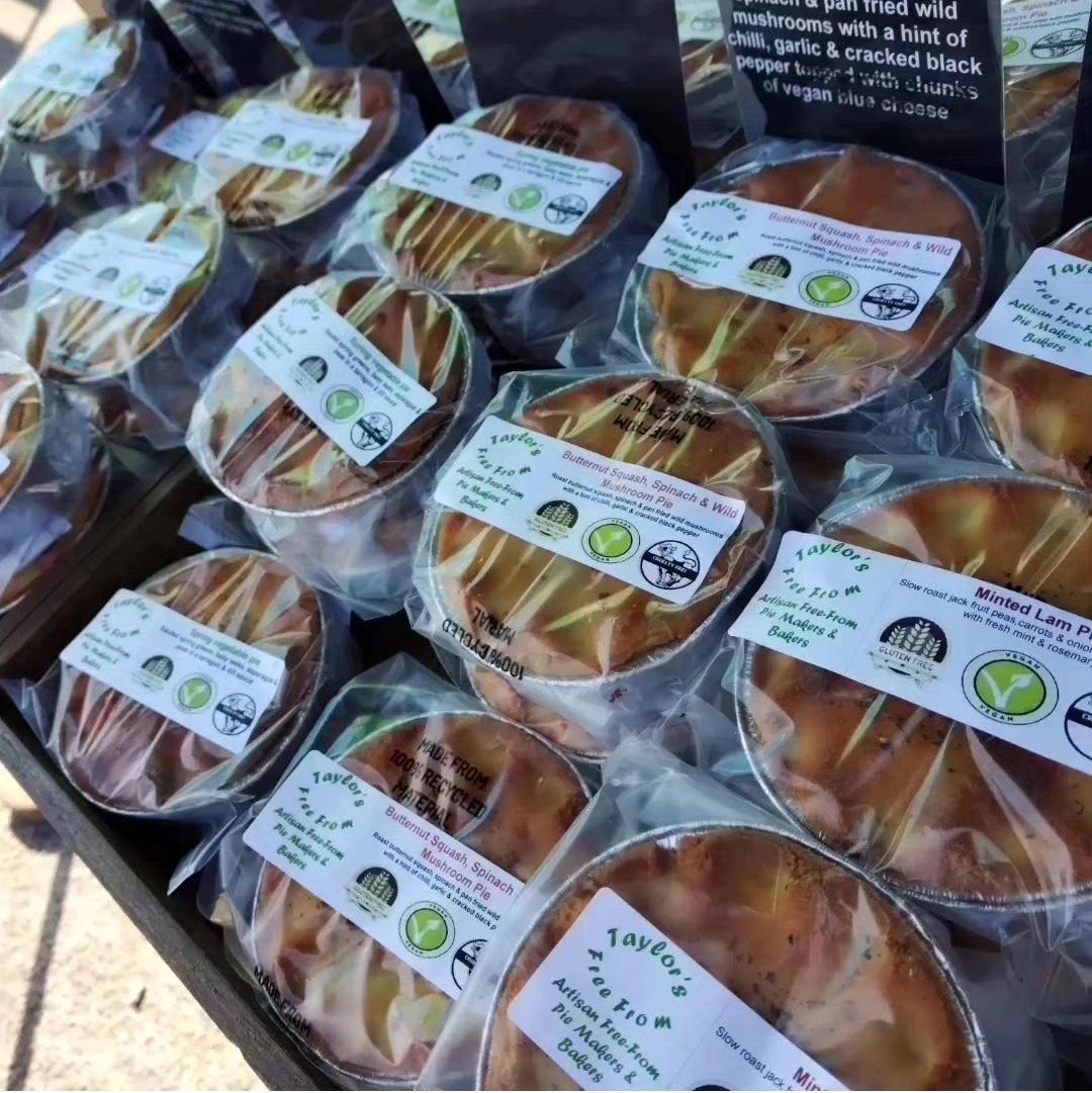 We are delighted to have <a href="/Taylorsfreefrom/">Taylors Free From</a> with us at Mansfield Vegan Market this Saturday. Find gluten free vegan pies, quiche, lemon curd and now freshly made vegan mozzarella too!