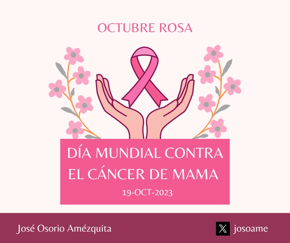 #ElRosaesMasqueunColor Que el Rosa inunde este 19 de octubre para recordar la importancia de la prevención del cáncer de mama para combatirlo. 🎀

Esperanza, fuerza y unidad. ¡Todas y todos contra el cáncer de mama! 🎀
