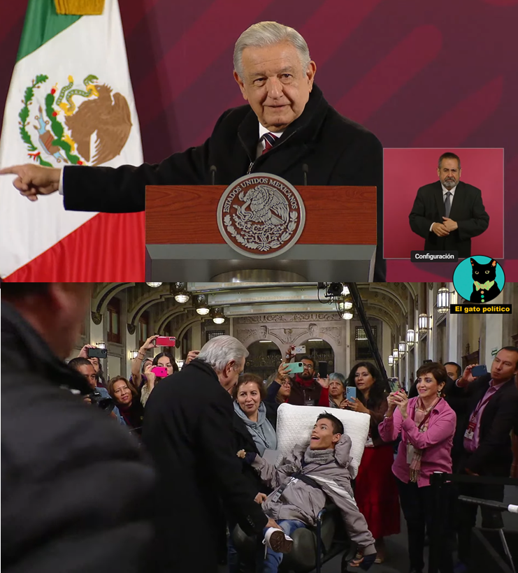 Ante planteamientos de Daniel Robles, joven activista y comunicador con discapacidad, AMLO anuncia de forma inmediata 2 acciones:

✅1. Crear con la Conacyt un proyecto tecnológico para fabricar en México  sillas especiales automatizadas que solo se consiguen en EE.UU. y Europa.