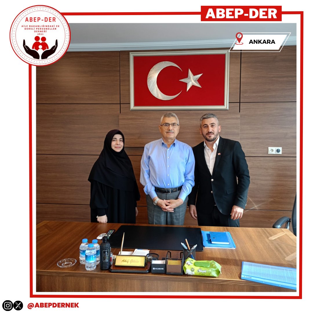 ailebirdernek's tweet photo. Aile Bünyesinde Ek Dersli Personeller Dernek başkanımız Erhan TAYLAN ve yöneticimiz Büşra ÇAKIRER tarafından 21,22,23. Dönem Amasya Milletvekili yapan, şu anda da Ak Parti’de genel başkan danışmanı olarak çalışmalarını sürdüren  Sayın Akif GÜLLE Beyi ziyaret edilerek Aile ve Sosyal Hizmetler Bakanlığındaki Ek Dersli meslek elemanlarının özlük hakları konusunda görüşmeler gerçekleştirilmiştir.

Akif Bey, Aile ve Sosyal Hizmetler Bakanlığı'ndaki Ek Dersli meslek elemanlarının özlük haklarının iyileştirilmesi konusunda takipçisi olacağını dile getirmiştir.

Aile Bünyesinde Ek Dersli Personeller Derneği (ABEP-DER) üyeleri olarak bizleri ağırladığınız için içtenlikle teşekkür etmek istiyoruz.

@RTErdogan 
@_cevdetyilmaz @MahinurOzdemir @ztarikdaroglu @SayimMadak @LemanYenigunAk @duran_ridvan