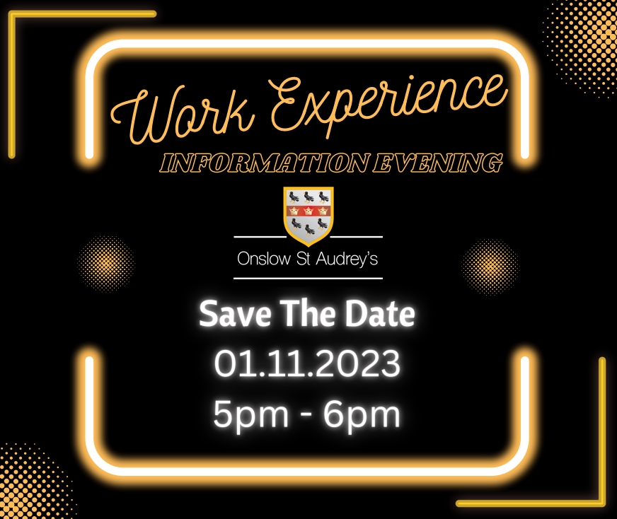 6thOsa's tweet photo. 📢Calling all Y10 &amp; 12 students/parents/carers!

Don't miss our Work Experience Info Evening, where we'll equip you with invaluable insights, advice, and top tips to secure your dream work placement. 

#WorkExperienceEvening #PathwayToSuccess #SaveTheDate #ambition https://t.co/m99SzrjtbU