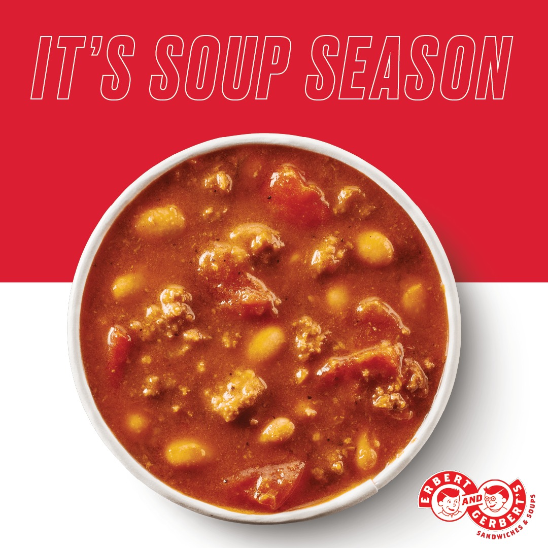 fmerbertgerbert's tweet image. Have you tried our chili? What are you waiting for. It is the perfect complement to our delicious sammies! #erbertandgerberts