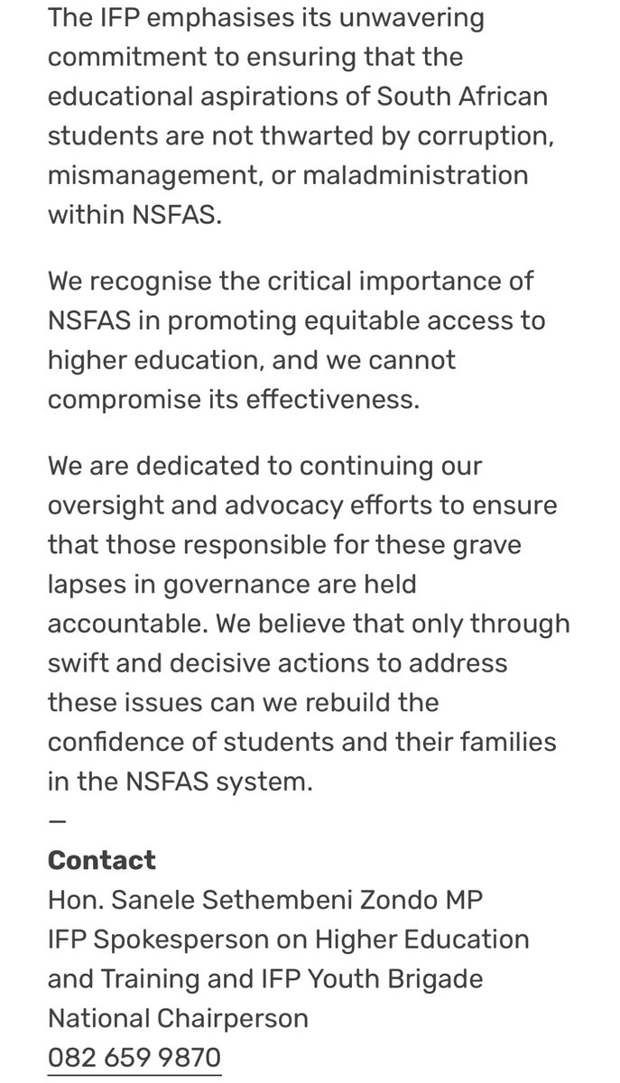 vote_ifp's tweet photo. 📢IFP demands Minister Dr. Blade Nzimande's resignation! #IFP #BladeNzimande #ResignationCall #NSFAS https://t.co/iLjnJBcWJR