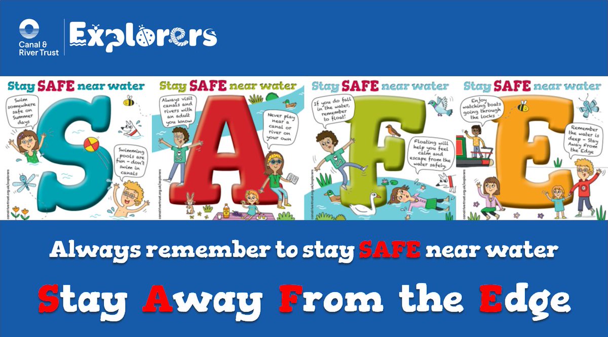 If you are out Exploring our canals this half term remember to stay SAFE, Stay Away from The Edge canalrivertrust.org.uk/explorers/wate…