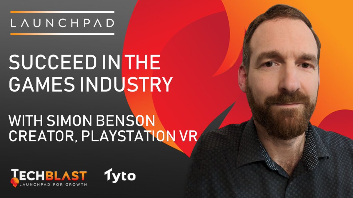 #WEBINAR - How to succeed in #videogames industry, with Simon Benson, creator, #PlayStation #VR 🎮

Simon's supporting the next generation devs &amp; entrepreneurs with <a href="/IN4_Group/">IN4 Group</a> <a href="/HOSTSalford/">Home of Skills & Technology</a>.

Join us for chat about the industry, his career &amp; Gametech365 ✍️

techblast.co.uk/events/launchp…