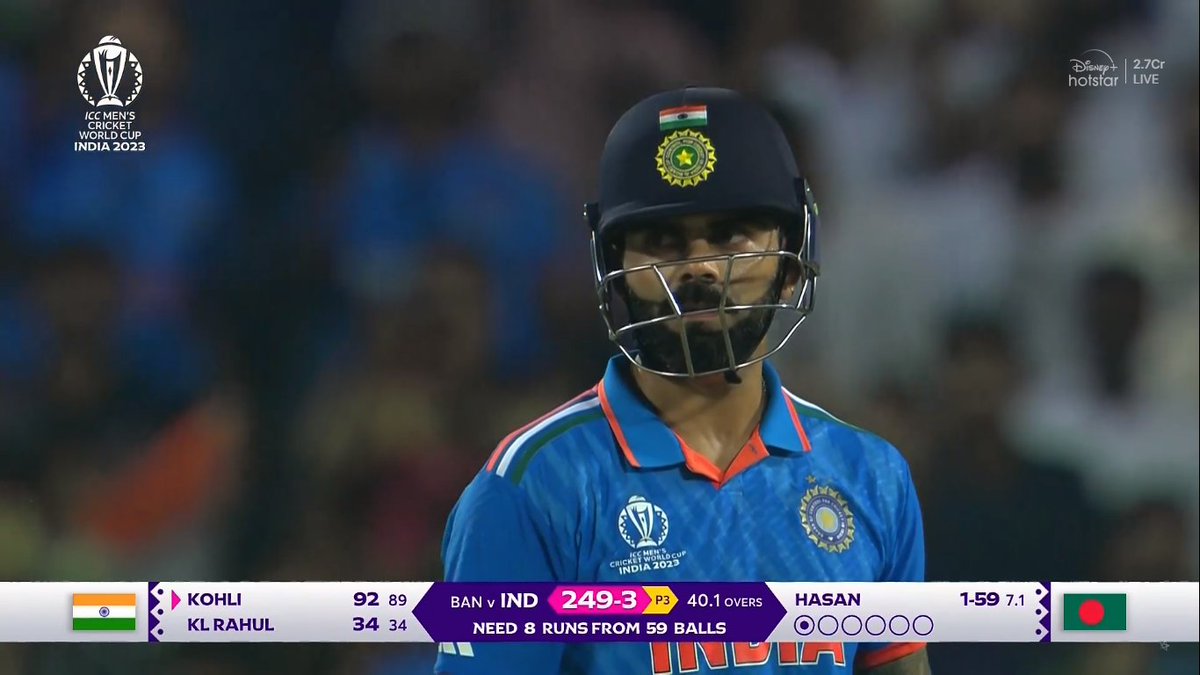 mufaddal_vohra's tweet photo. The stare of King Kohli when the bowler bowled a wide. https://t.co/c4AuBWy5qf