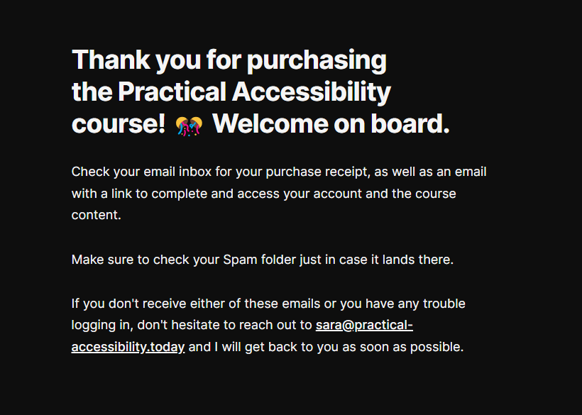 Just signed up for an accessibility course!  I'm excited to learn how to make better designs for everyone. Thanks to @SaraSoueidan for offering this valuable course.

#accessibility #designforgood