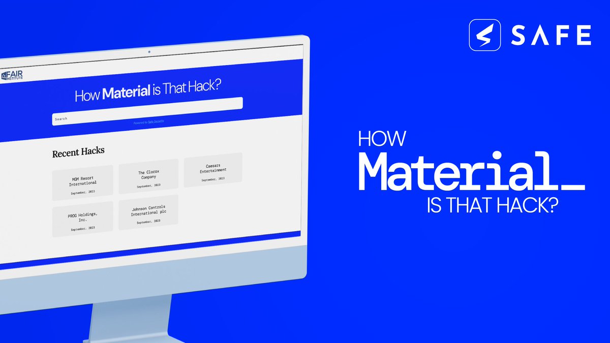 MGM Grand, Clorox, Johnson Controls, and more reported "material" cyber events in September. #PoweredBySafe, you can now know how material any hack is: howmaterialisthathack.org 

#cybersecurity #cyberattack
<a href="/FAIRInstitute/">FAIR Institute</a>