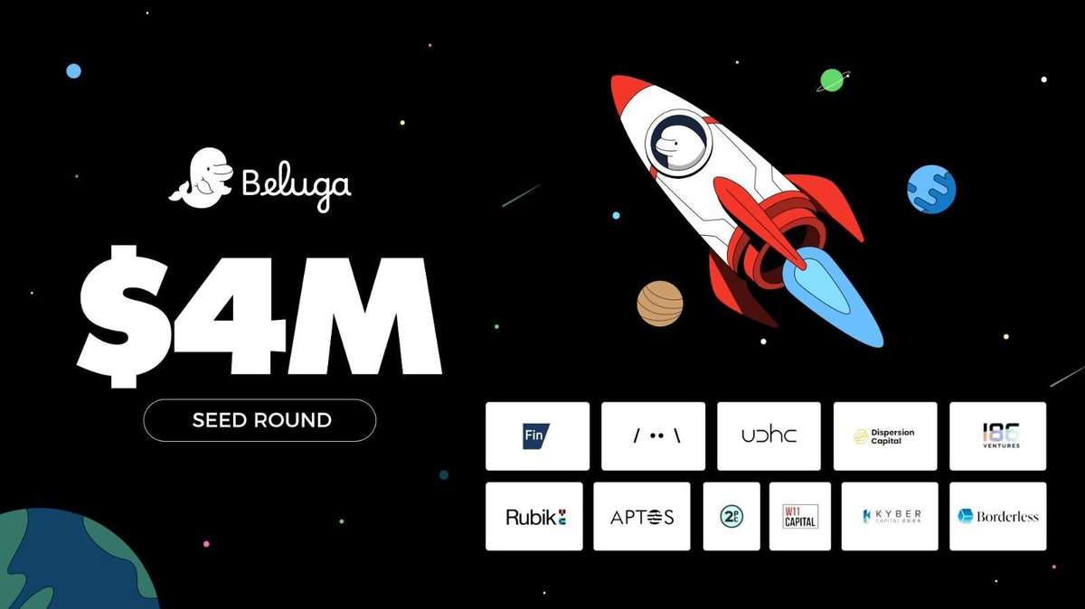heybeluga's tweet image. Big News! We’ve completed our $4M seed round! 📢

We&apos;re honored to have some of the biggest names in crypto and FinTech on board as investors.

Special thanks to lead investor @FinVentureCap, along with @anagramxyz, @UDHCFinance, @DispersionVC, @Aptos_Network, @2PunksCapital,…