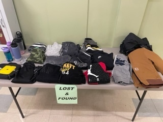 The lost and found is awfully big for this time of year and growing.... Recognize anything? If you child is missing anything send them down to the table just outside Nurse Hannah's office.