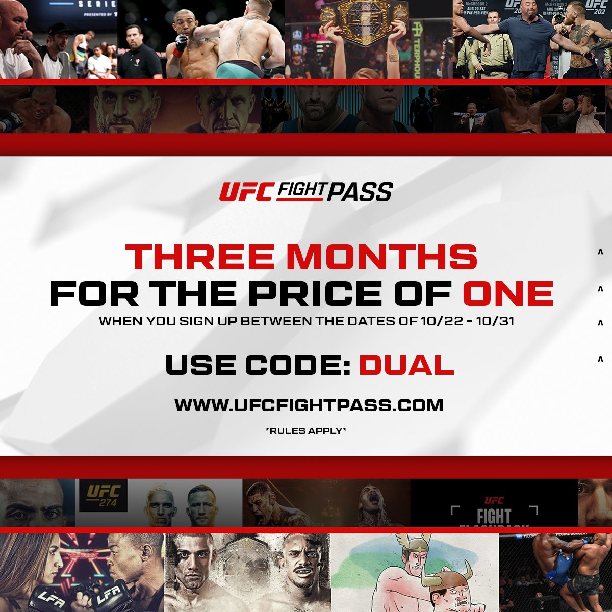 Three months for price of one offer for @UFCFightPass.

With launch of @cffcmatchday day scheduled for Nov. 1, you can get full season of @NCAAWrestling events (and everything else on the platform) at this rate using code 'DUAL' if you sign up between Oct. 22-31.

#GrowTheSport