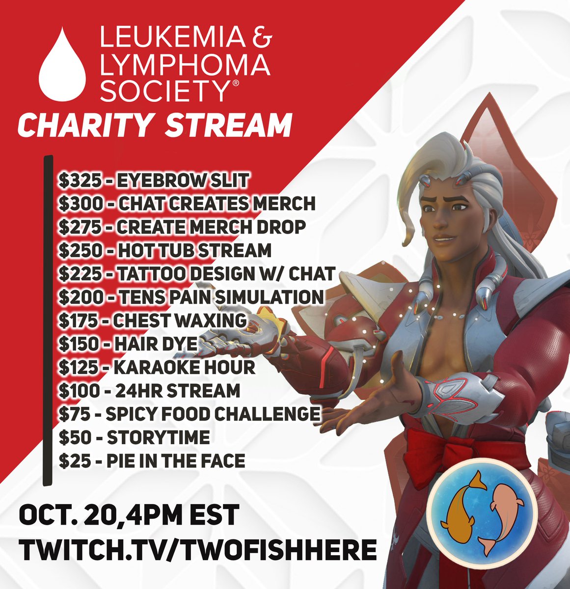 TwoFishHere's tweet photo. 🌟 Excited to announce my charity stream for @LLSusa! Join me this Friday at 4 PM EST for a special event supporting #Leukemia and #Lymphoma research. Let's make a difference together! 🎗️ #CharityStream #FightBloodCancer https://t.co/LutlyPEIet