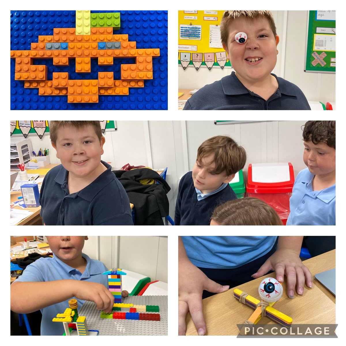 Some great Halloween themed team building and social skills games. Including Lego pumpkins , a monster factory and an eyeball catapult! Lots of collaboration, turn taking, kindness and listening taking place @TheRowansAP #teambuilding #learningthroughfun #socialskills