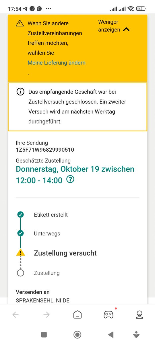 aufdielauscher's tweet photo. Ups ihr seid einfach grottenschlecht.... Hier ist IMMER jemand da...nur der #ups_de Fahrer natürlich nicht...WIE IMMER https://t.co/KqSZMjVliu
