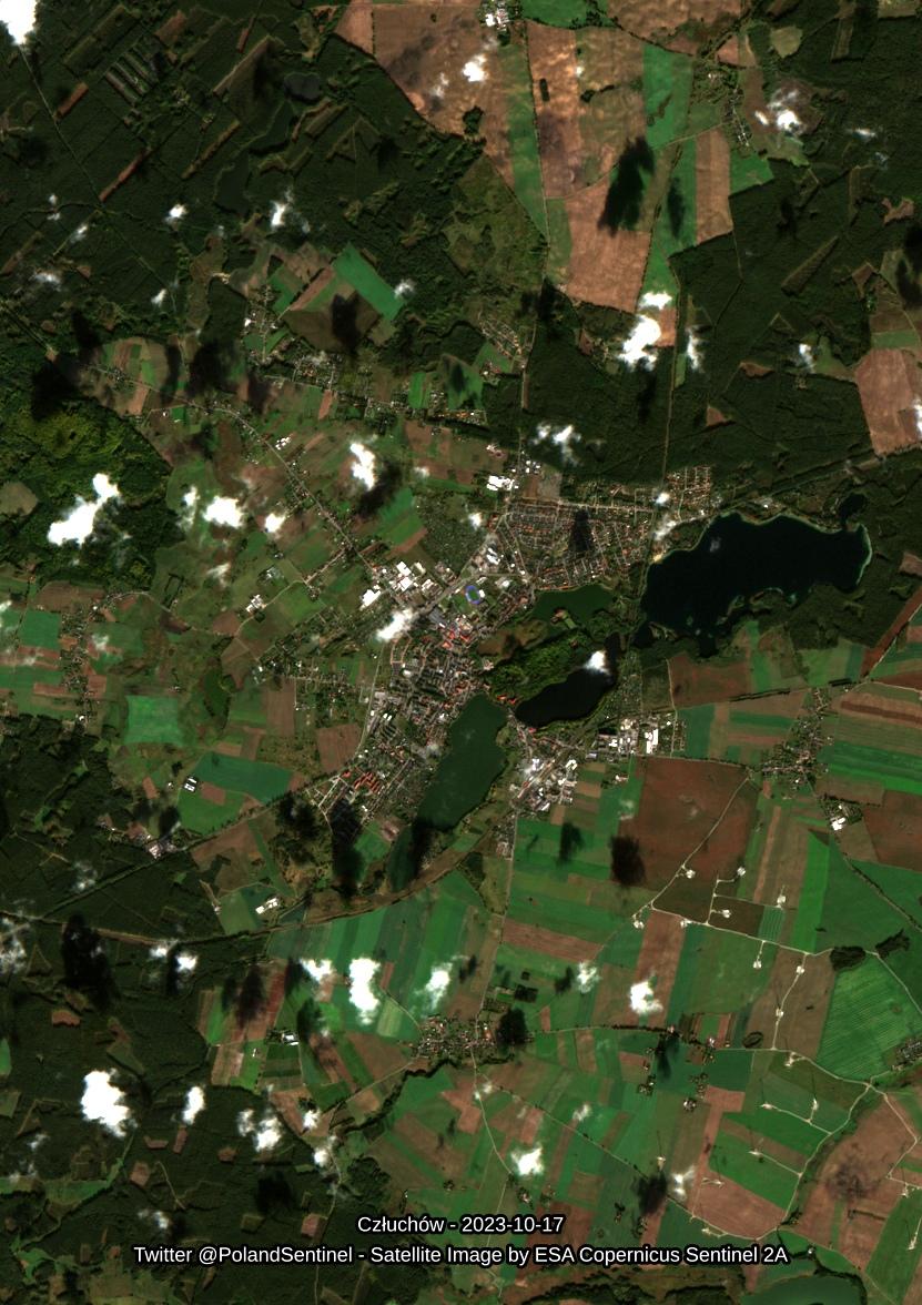 Człuchów - 2023-10-17 - Satellite Image by ESA Sentinel 2A - #SatelliteImagery #Copernicus #Sentinel2