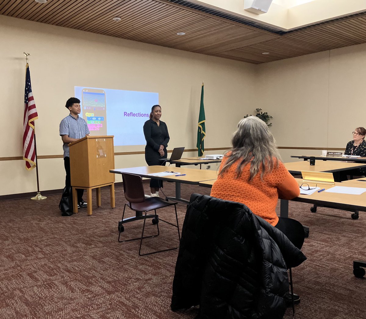 Last night Zion and I presented at the <a href="/TacomaLibrary/">Tacoma Public Library</a> board of trustees meeting about the coding workshops we did this past summer in collaboration with <a href="/LLKgroup/">Lifelong Kindergarten Research Group</a>. A special thank you to <a href="/CMKiaraDaniels/">Council Member Kiara Daniels</a> and <a href="/jamikafor3/">Jamika Scott</a> for making sure this happened!