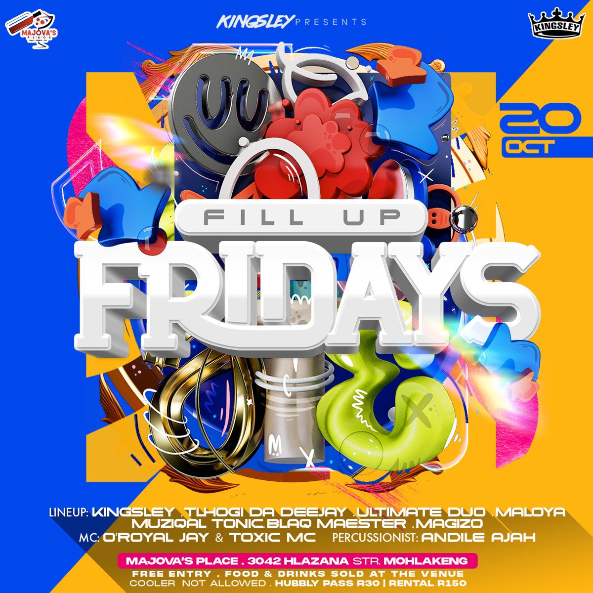 KingsleyMcTladi's tweet photo. Weekend standingsβ¦
Friday 20th Oct
π #MajovasPlace (Mohlakeng)
π @TheJointLounge (Kagiso)
Saturday 21st Oct
π @Hulumeni_Life (Mohlakeng)
Sunday 22nd Oct
π #LejavaBarAndGrill (Mohlakeng)
#Spirit βπΎ https://t.co/e3KtnHw1cg