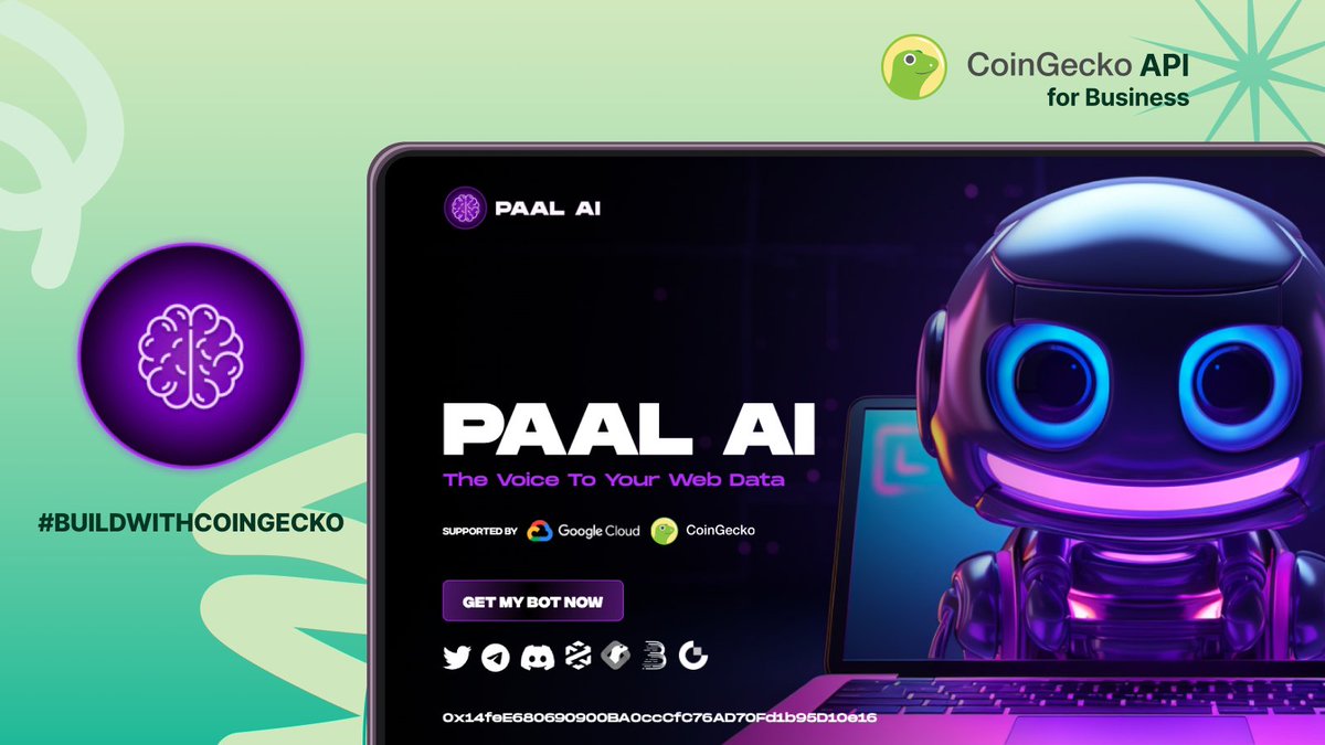 When crypto meets AI, there's @PaalMind #Paalbot! 🧠🤖🤝🦎

Whether you're a degen trader or a budding enthusiast, these AI-driven chatbots MyPaal, AutoPaal, AutoPaal X deliver timely crypto insights & research.

Let's take a closer look ⬇️ #BuildwithCoinGecko