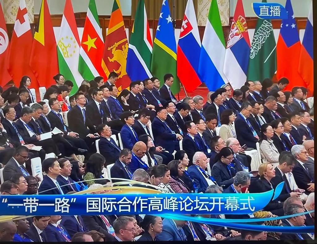 At yesterday's #BRI Forum, world leaders came together to mark ten years of the Belt &amp; Road Initiative. With remarks from President Xi &amp; UN Secretary-General <a href="/antonioguterres/">António Guterres</a>, the Forum emphasized the criticality of infrastructure as a pathway for social and economic development.