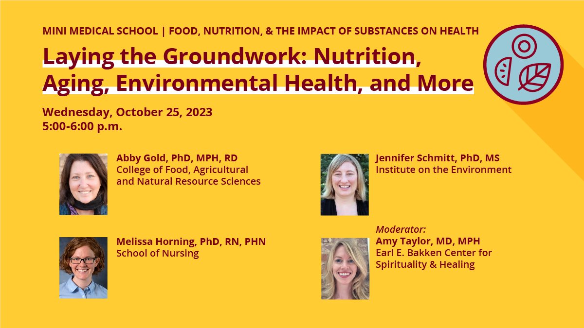 UMN Office of Academic Clinical Affairs (@umnclinaffairs) on Twitter photo We're less than a week away from #MiniMedicalSchool There's still time to register! Learn about USDA Dietary Guidelines for Americans recommendations across the lifespan, food insecurity, & environmental impact. <a href="/CFANS/">CFANS</a> <a href="/UMNCSH/">Earl E. Bakken Center for Spirituality & Healing</a> <a href="/UMNNursing/">University of Minnesota School of Nursing</a> <a href="/UMNIonE/">Institute on the Environment UMN</a> bit.ly/3RiTENz We're less than a week away from #MiniMedicalSchool There's still time to register! Learn about USDA Dietary Guidelines for Americans recommendations across the lifespan, food insecurity, & environmental impact. <a href="/CFANS/">CFANS</a> <a href="/UMNCSH/">Earl E. Bakken Center for Spirituality & Healing</a> <a href="/UMNNursing/">University of Minnesota School of Nursing</a> <a href="/UMNIonE/">Institute on the Environment UMN</a> bit.ly/3RiTENz