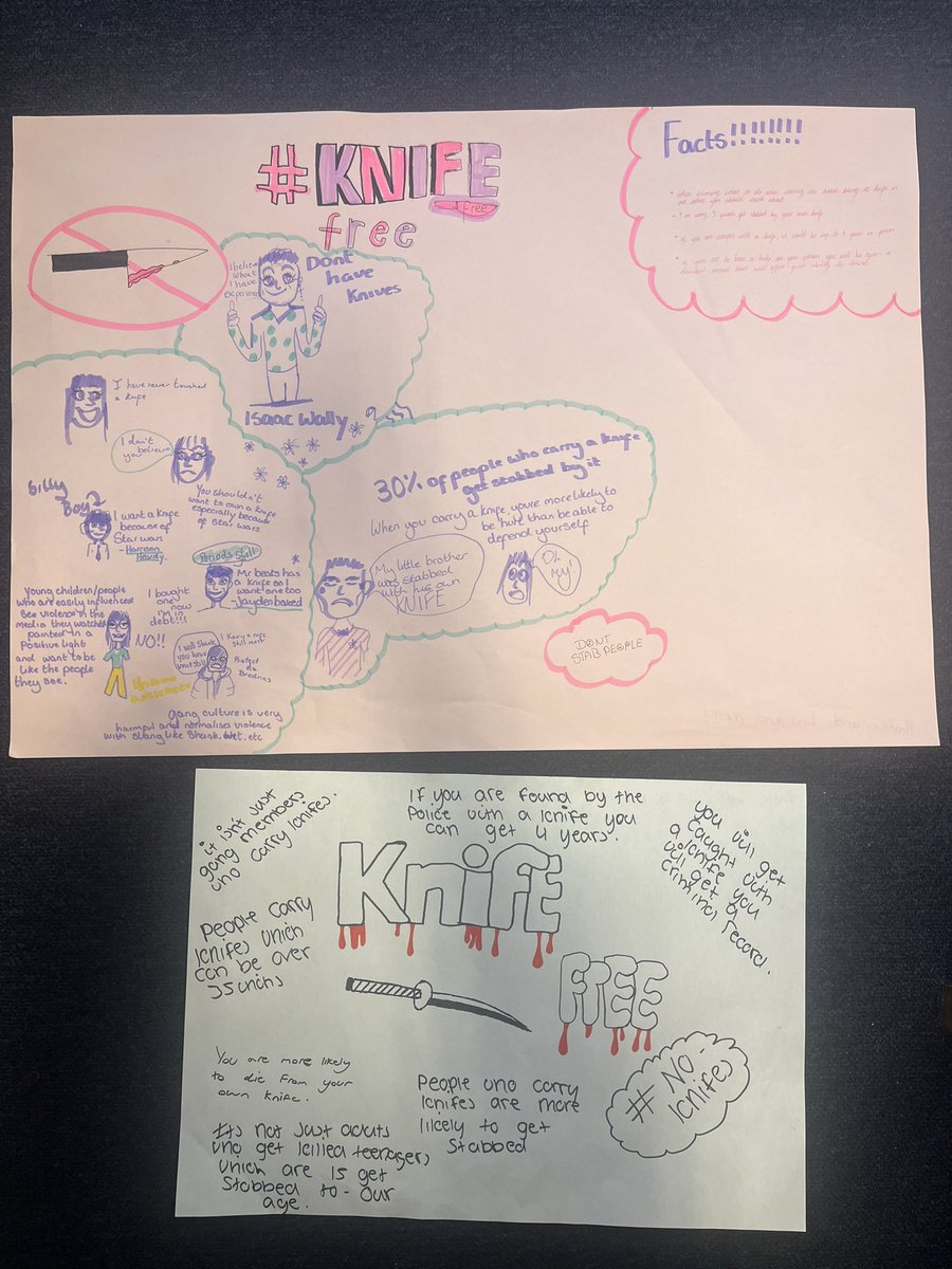 Year 11 have had some fabulous discussions on Knife Crime and Gang Culture. Thank you to Mrs Kears’ group for these wonderful posters raising awareness #knifefree #chooselifenotaknife