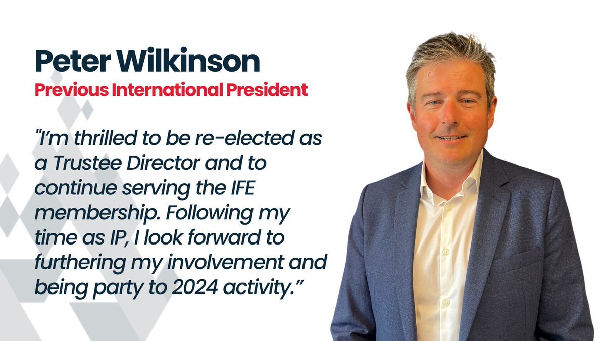 ifeglobal's tweet image. We are also delighted to announce Dr Peter Wilkinson was re-elected by the membership for another term on the Board of Trustee Directors. View the Board here: buff.ly/491Asug