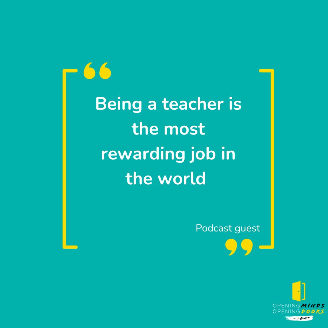 The UK needs more teachers! Ever considered it? This pod is for you
📻 LISTEN: buff.ly/3twp9tt or search on your favourite podcast platform.
📺 WATCH: buff.ly/45oOfrI

#OpeningMindsOpeningDoorsPod #WeAreEACT #gettingintoteaching #teachers #ect #teacherrecruitment