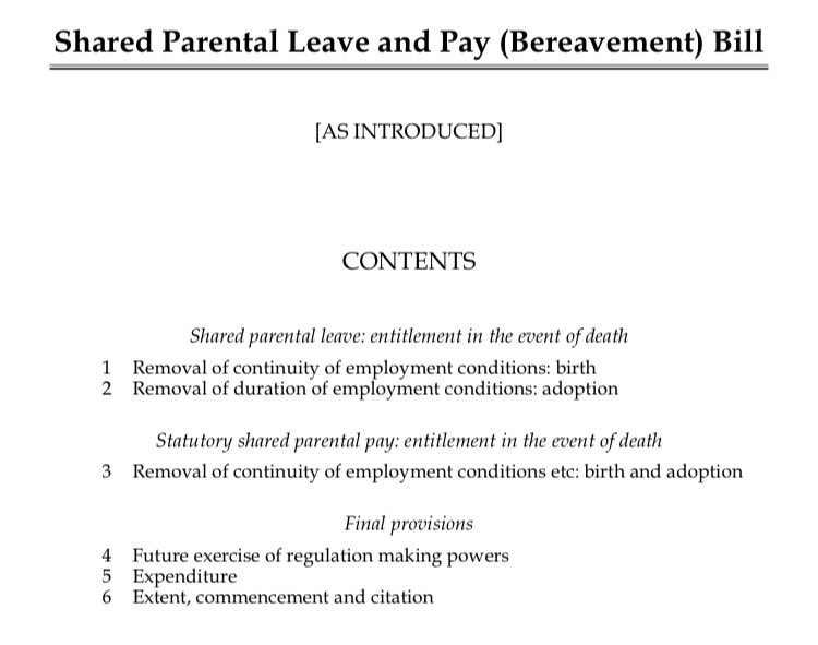 Great to see the updated shared parental leave bill published today. Thank you to <a href="/DarrenG_Henry/">Darren Henry</a> for all the work getting it this far. Here's to getting the support from your colleagues and <a href="/10DowningStreet/">UK Prime Minister</a> in getting it into action!

publications.parliament.uk/pa/bills/cbill…