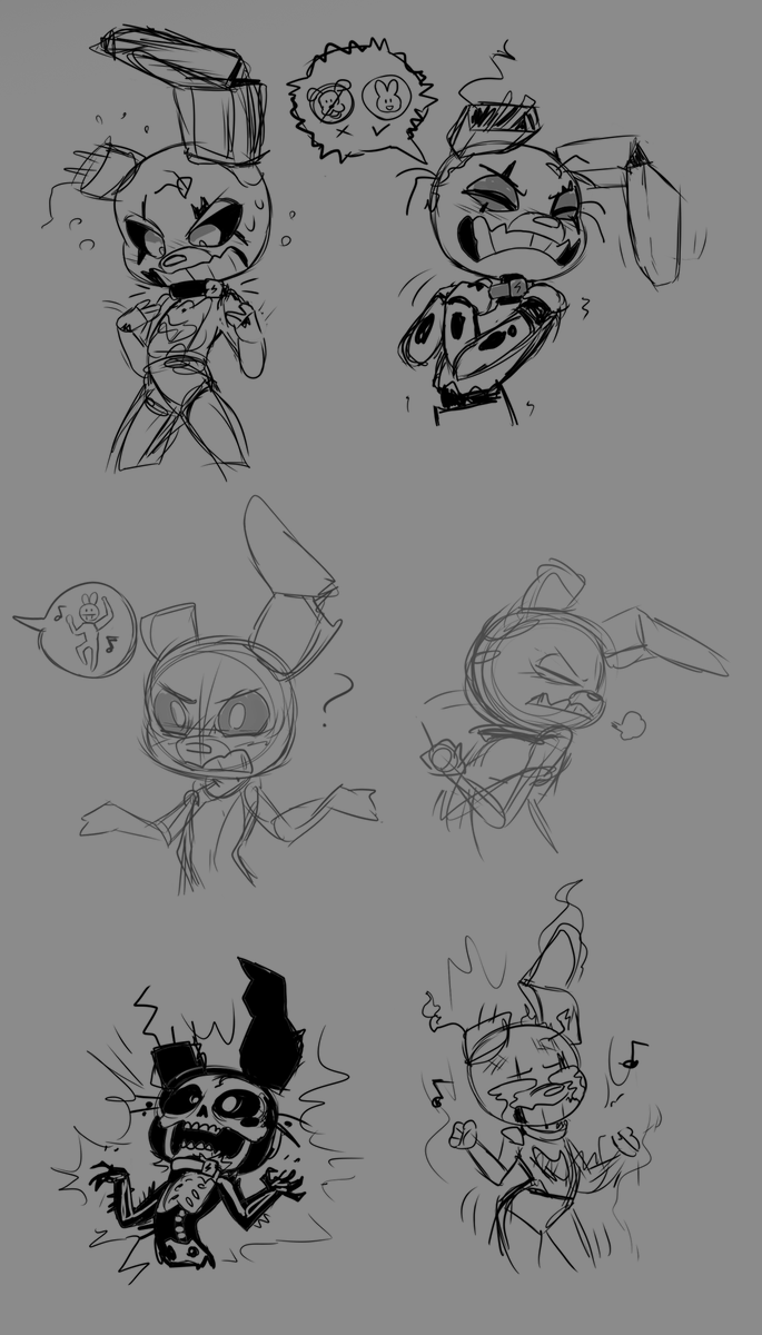 How I let FNAF burn me out... 😵‍💫🔥🔥🔥 And this is only half of the WIPs I did... Idk if I'll get around to finishing them or not. 💀