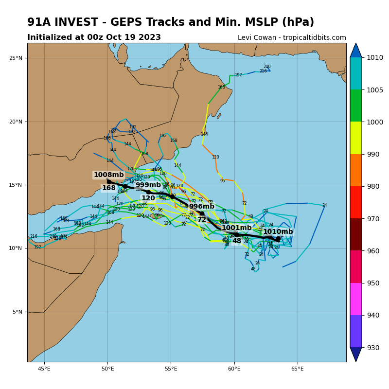 LimWeather's tweet photo. #Invest91A has high chance of TCG in 4 days in S #ArabianSea,model ensembles like from the #GFS, #ECMWF forecast a track WNW towards the S #ArabianPeninsula incl #Yemen,#Oman; life threatening #Flooding/#Mudslides likely
#Tropicswx #Wxtwitter #ARB02 #91A #Tej #Cyclone #CycloneTej https://t.co/wL17qzPPtb