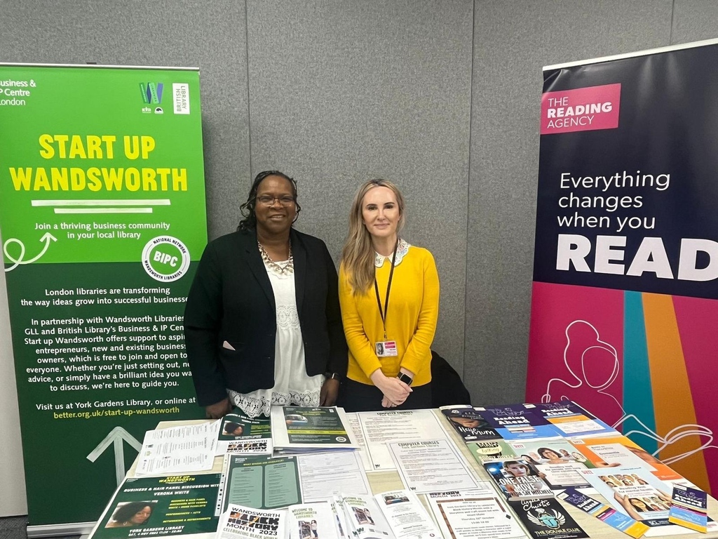 readingagency's tweet photo. We were in Clapham today @The_TUC event marking #BlackHistoryMonth2023

We were joined by @wandsworthlibs to chat #ReadingAhead, #QuickReads and community 🤝📚️ https://t.co/ekUgtjeRW5
